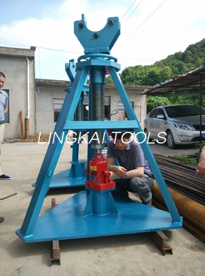 Heavy Duty 50T Tower Erection Tools Cabel Drum Stand with Hydraulic Jack ສໍາລັບປ່ອຍສາຍ