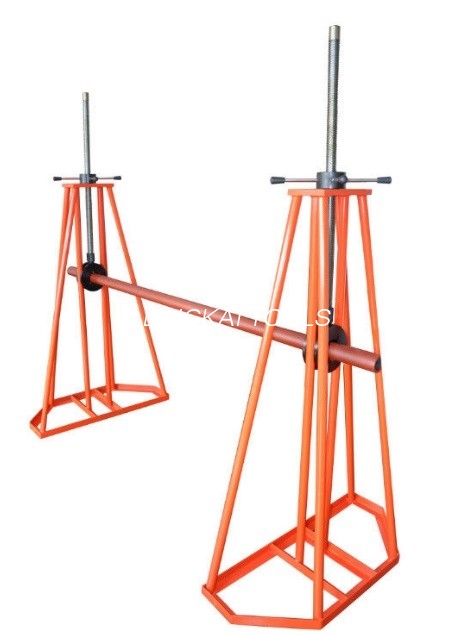 Foot Brake Hydraulic Cable Drum Stand ເຄື່ອນທີ່ງ່າຍດ້ວຍໂຄງສ້າງ Trapezoidal