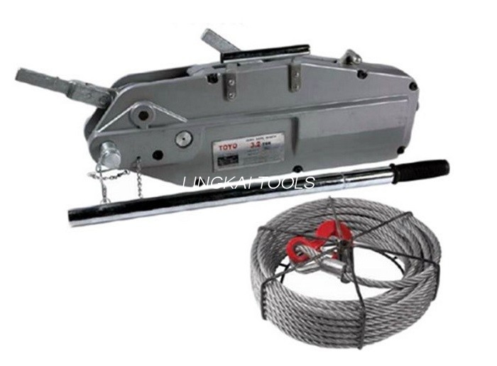 ເຄື່ອງມືດຶງສາຍໄຟຟ້າ 8/12.5kn HSS Hand Wire Rope Winch Iso Standard