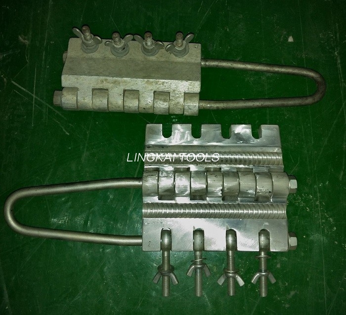 ເຄື່ອງມືກໍ່ສ້າງພື້ນຖານ 10Ton Bolt Type Round Steel Rope Gripper ສໍາລັບສາຍເຊືອກ