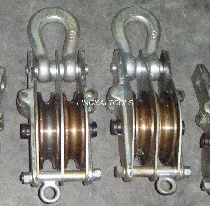 QHS 50KN Dual Sheave Hoisting Tackle ດ້ວຍທັງສອງດ້ານເປີດ Iron Hoisting Block