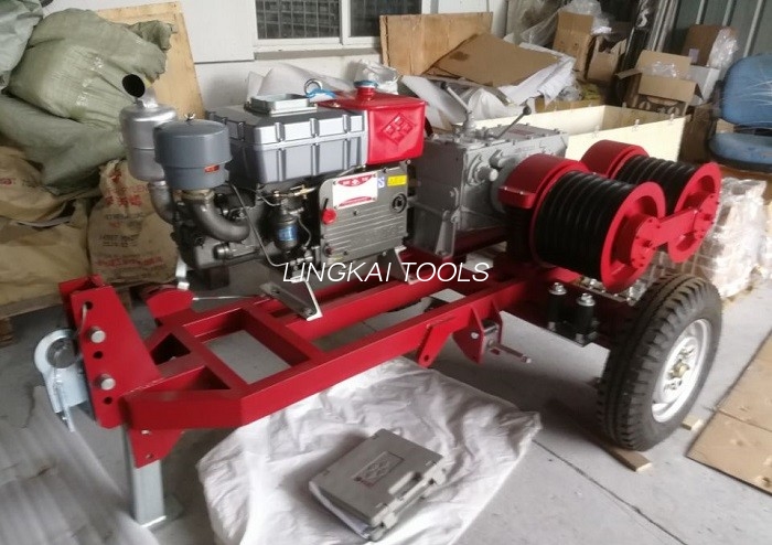 Double Capstan Drum Winch 5 ໂຕນກັບ Trailer Match Honda / Yamaha ເຄື່ອງຈັກ Gasoline
