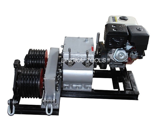 Honda Gasoline Engine Powered Winch 5T ມີສອງສາຍ Drums ສໍາລັບສາຍເຊືອກດຶງ