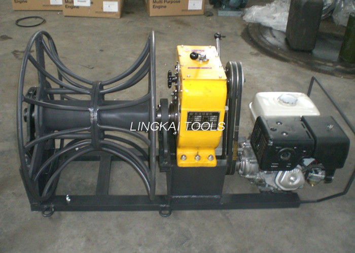 Petrol Engine Powered Cable Winch Puller 5 Ton For Conductor Take Up / Stringing