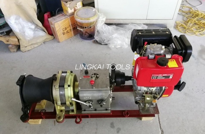 5 Ton Fast Speed ​​Diesel Small Cable Puller Single Capstan ສໍາລັບການກໍ່ສ້າງສາຍໄຟຟ້າ