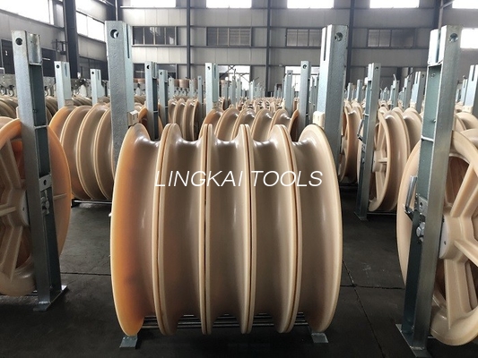 ມັດສາມລໍ້ Nylon Conductor Stringing Blocks ສໍາລັບສາຍສົ່ງ